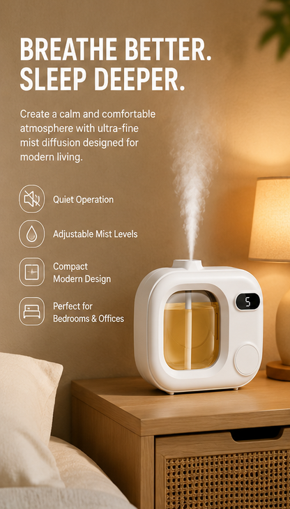 ✨ Smart Aroma Diffuser & Humidifier – Adjustable Mist Control 🌿